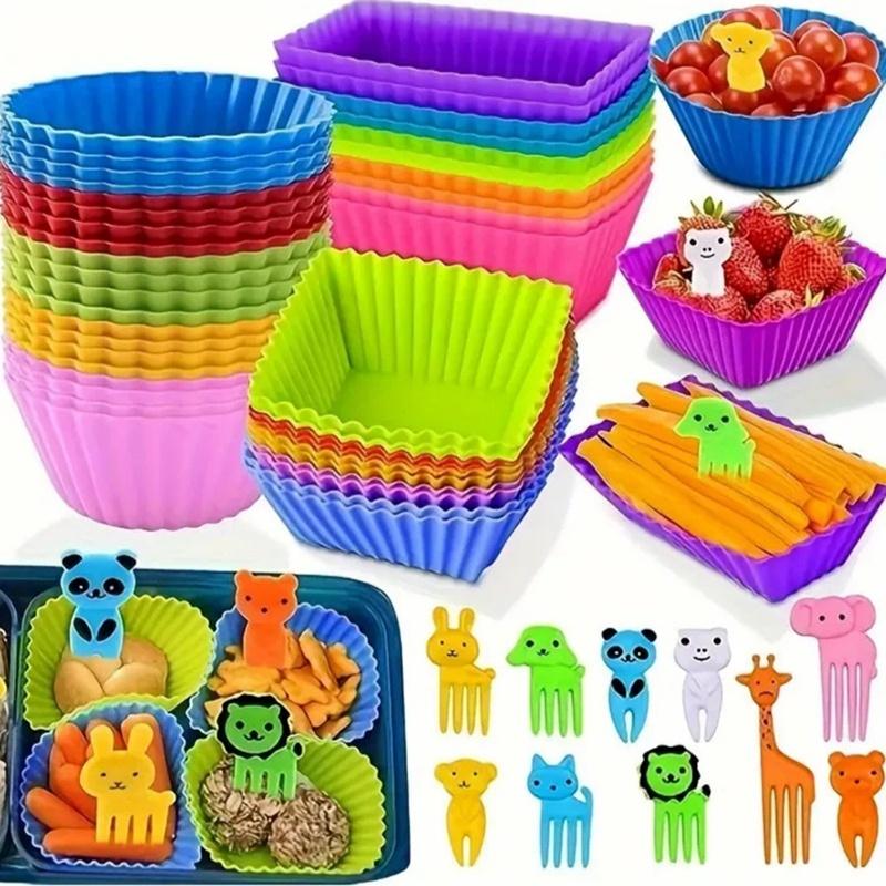 Meal Prep Template - ● 12/24Pcs 실리콘 도시락 분배기 도시락