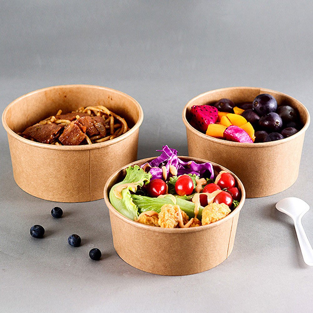 Meal Prep Bowl - 50개입 크라프트지 식품 용기, 일회용 식사