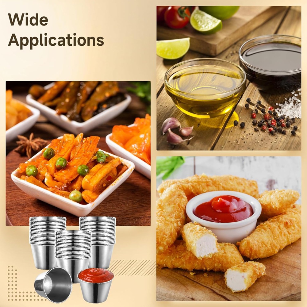 J1UL1N 스테인리스 스틸 소스 컵 60개, 2.2온 - Sauce Dipping Cup 리뷰 및 가격
