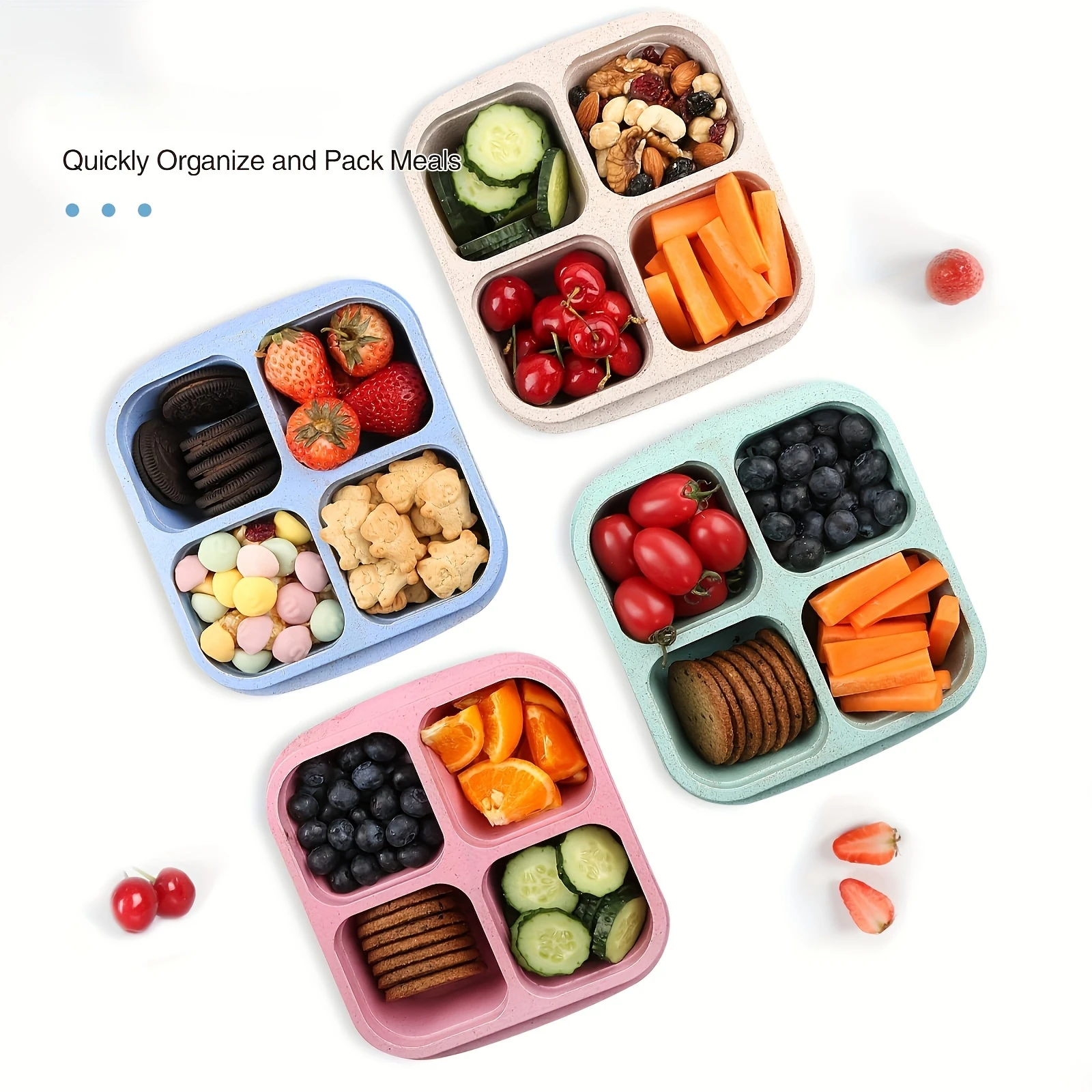 투명 뚜껑 4 개 달린 스낵 박스, 스낵 용기, 신선도 - Meal Prep Kitchen 리뷰 및 가격